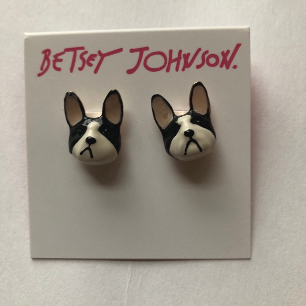 Bestsey Johnson Boston Terrier / French Bulldog stud earrings